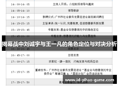 揭幕战中刘诚宇与王一凡的角色定位与对决分析