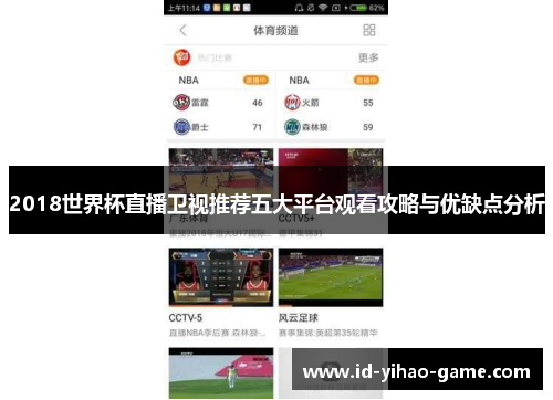 2018世界杯直播卫视推荐五大平台观看攻略与优缺点分析